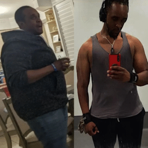 Len went from 300 lbs to 205, losing almost 100 pounds. With the right meal plan and daily activity, he overcame overeating without ever feeling restricted